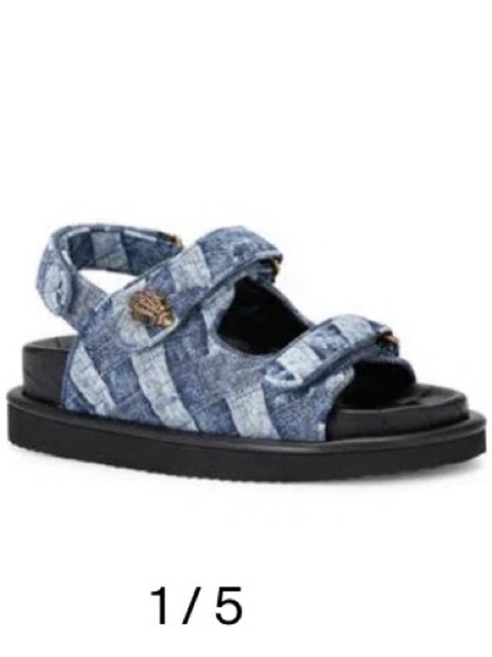 Kurt  Blue Patchwork Sandal with Adjustable Straps